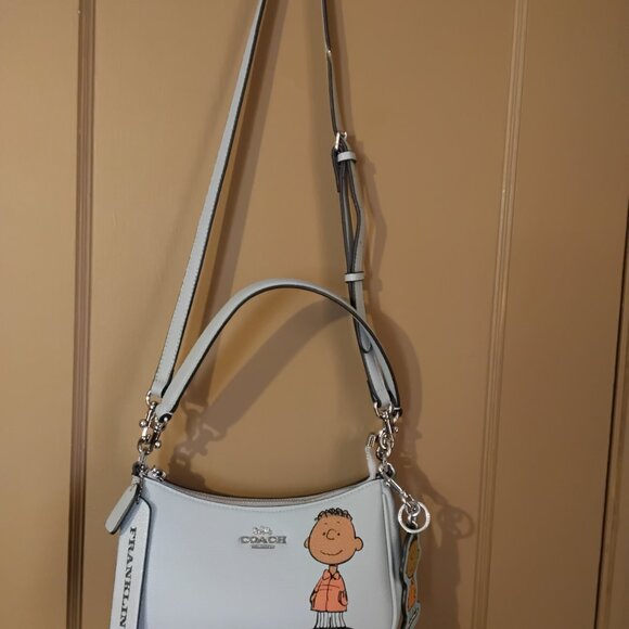 Coach X Peanuts Teri Shoulder Bag W/ Franklin Charm - Picture 2 of 15